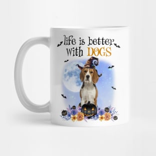 Beagle Witch Hat Life Is Better With Dogs Halloween Mug